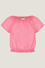 Ilana Frill Organic Cotton Gauze Top | Dark Pink