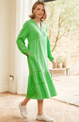 Sadie Organic Cotton Cheesecloth Dress | Green
