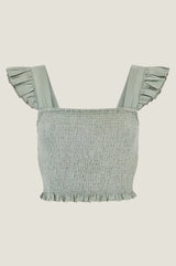 Bryony Cheesecloth Top | Light Khaki