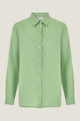 Women's Linen Shirt | Leaf Green