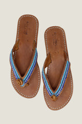 Tanzi Soft Padded Sole Leather Sandals | Blue