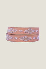 Large Diamond Belt | Gold/Light Tan - Aspiga
