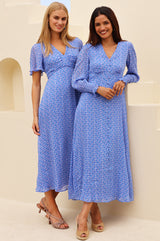 APPROVED Long Sleeve Sally Anne Dress | Blue/Cobalt - Aspiga