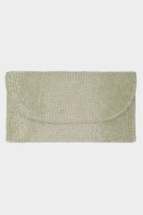 Beaded Clutch Bag | Silver/Champagne - Aspiga