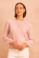 Alpaca Blend Puff Sleeve Jumper | Dusty Pink