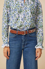 Shell Leather Belt | White