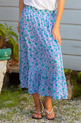 One Size Skirt | Botanical Posies Lilac/Blue