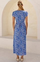 Sophie EcoVero™ Dress | White/Blue - Aspiga