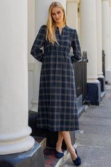 Harper Check Dress | Navy/Grey