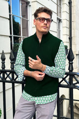 Men's Merino Wool Gilet | Bottle Green