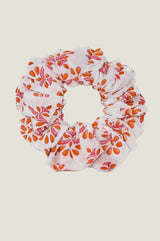 Block Print Scrunchie | Hot Coral
