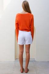 V Neck Cardigan | Orange - Aspiga