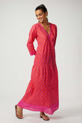 Mykonos Maxi Dress | Pink/Orange - Aspiga