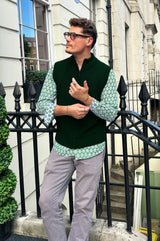 Men's Merino Wool Gilet | Bottle Green