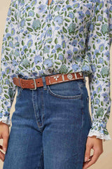 Shell Leather Belt | White