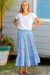 One Size Skirt | Botanical Posies Lilac/Blue