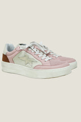 MELINE Vintage Effect Star Trainers | Pink/White