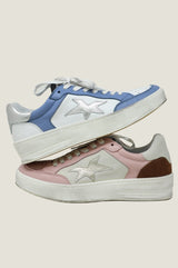 MELINE Vintage Effect Star Trainers | Pink/White