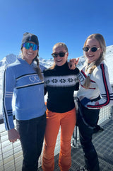 Merino Wool Stripe Hearts Quarter Zip | Blue/Cream/Navy