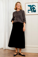 Alpaca Cardigan & Corduroy Skirt