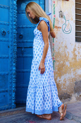 Tabitha Maxi Dress | Pineapple White/Blue