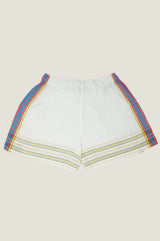 Kikoy Short Shorts | White/Turquoise
