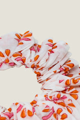 Block Print Scrunchie | Hot Coral