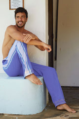 Unisex Kikoy Trousers | Denim Blue/White