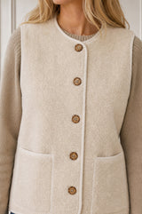 Borg Wool Blend Gilet | Cream