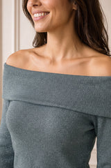 Bardot Metallic Knit | Grey