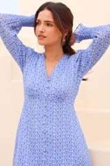 APPROVED Long Sleeve Sally Anne Dress | Blue/Cobalt - Aspiga