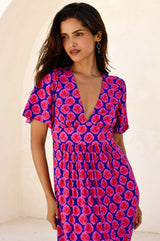 Sylvie EcoVero™ Dress | Blue/Pink