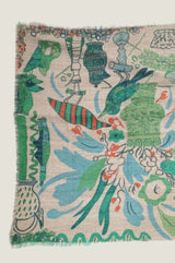 OMBRE Floral abstract scarf | Green/Beige