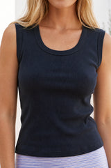 Rib Tank Top | Navy