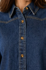 Western Denim Blouse | Indigo