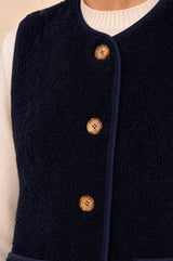 Borg Wool Blend Gilet | Navy