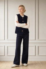 Borg Wool Blend Gilet | Navy