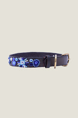 Floral Beaded Dog Collar | Blue/Turquoise