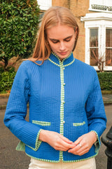 Cotton Quilted Jacket | Cobalt - Aspiga