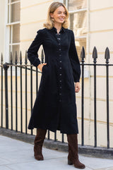 A-Line Baby Cord Shirt Dress | Navy
