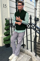 Men's Merino Wool Gilet | Bottle Green