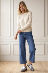 Denim Wide Leg Crop Jeans | Mid Wash - Aspiga