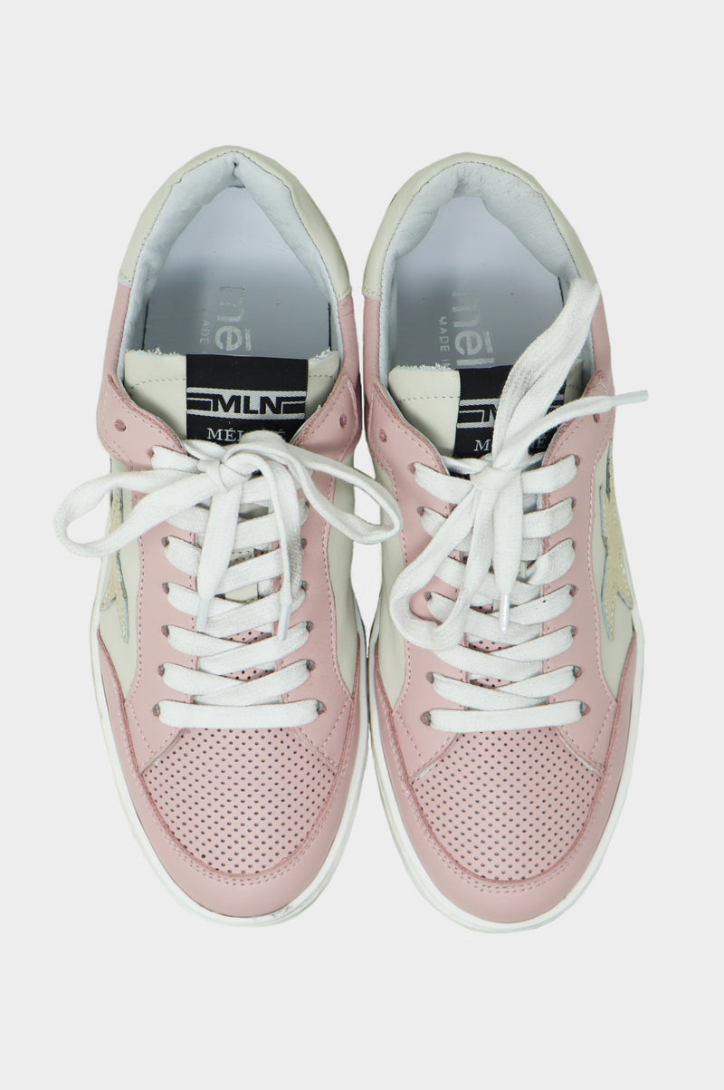 Vintage Effect Star Trainers | Pink/White