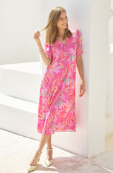 Anne EcoVero™ Dress | Pink/Yellow