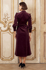 Enid Stretch Corduroy Dress | Burgundy