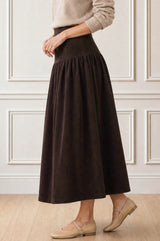 Dropped Waist Baby Cord Skirt | Chocolate