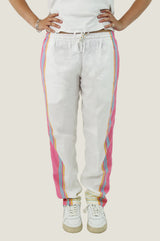 Unisex Kikoy Trousers | White/Pink