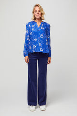 Olivia Blouse | Waterlily Cobalt/Purple