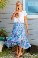 One Size Skirt | Botanical Posies Lilac/Blue