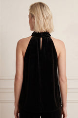 Velvet Halter Top | Black